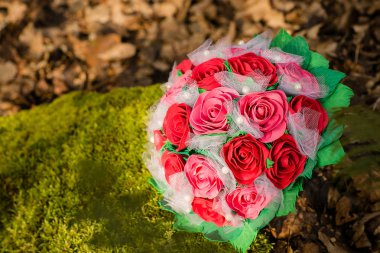 Düğün, düğün, düğün dekoru, kutuda çiçekler, çiçek demeti