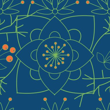 Güzel Doğa Koleksiyonu Çizimi Kusursuz Desenli Arkaplan 01