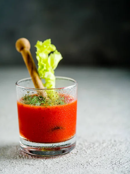 Tomatjuice Glas Med Selleri — Stockfoto