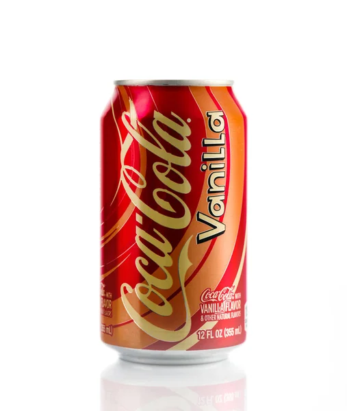 Minsk Belarus June 2018 Can Coca Cola Vanilla Isolated White — Stock Photo, Image