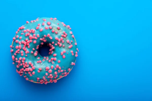 Colorful Tasty Glazed Donut Colored Background — Stock Photo, Image