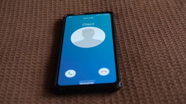 Sta Arrivando Una Chiamata Allo Smartphone Mio Cliente Sta Chiamando — Video Stock