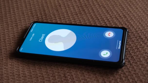 Sta Arrivando Una Chiamata Allo Smartphone Mio Cliente Sta Chiamando — Video Stock