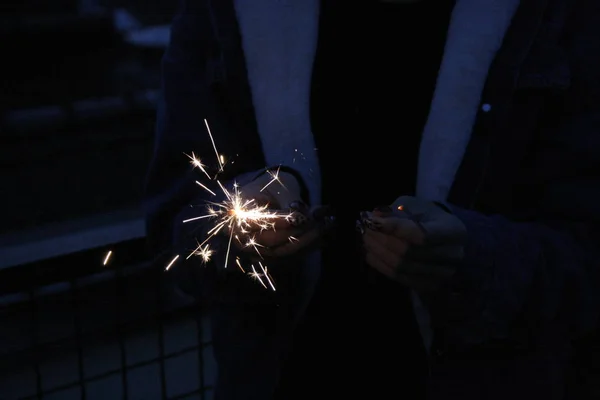 Fireworks Hands — Stock Photo, Image