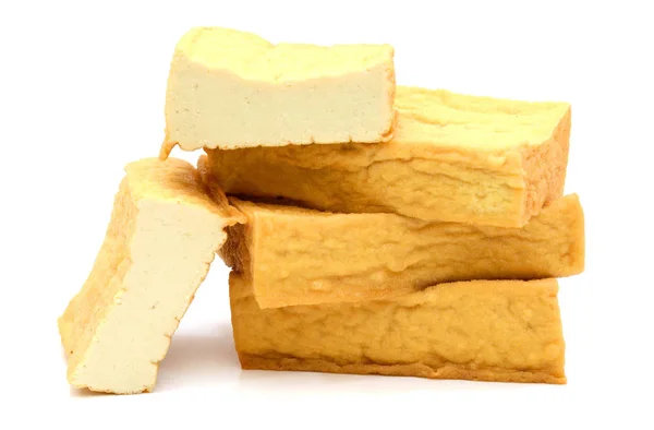Tofu Kuber Isolerad Vit Bakgrund — Stockfoto