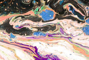 Pembe ve mavi sanat el boyalı arka plan