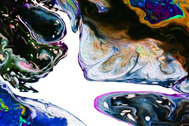 Mavi yaratıcı soyut el boyalı arka plan, mermer doku, tuval üzerine akrilik resim parçası. Modern sanat. Çağdaş sanat