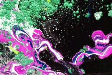 Mermer yeşil ve altın soyut arka plan. Sıvı mermer desen