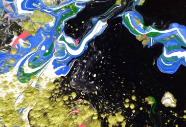 Arka plan, akrilik boya tuval, duvar kağıdı, doku üzerinde mavi soyut yaratıcı el boyalı. Modern sanat. Çağdaş sanat