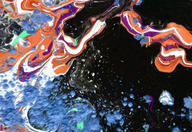 Mavi ve pembe el boyalı arka plan