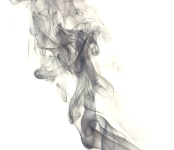 Abstraktní Černý Kouř Bílém Pozadí — Stock fotografie