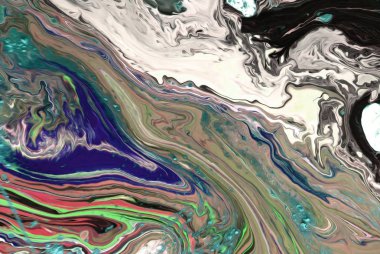 Ebru illüstrasyon mavi suluboya elle çizilmiş