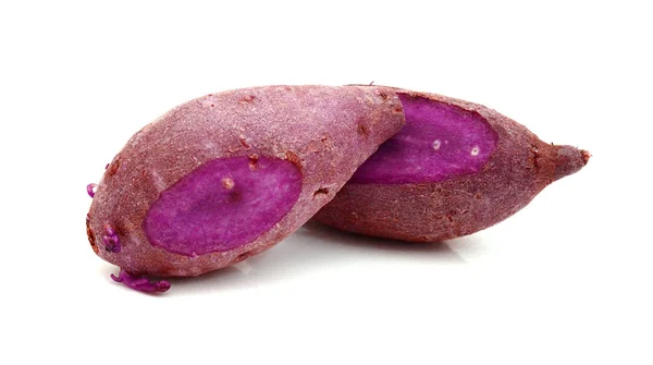 Baked Purple Sweet Potato White Bottom — Stock Photo, Image