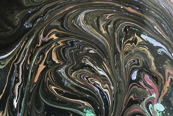 Абстрактный Синий Мраморный Фон Пятна Краски Воде — стоковое фото