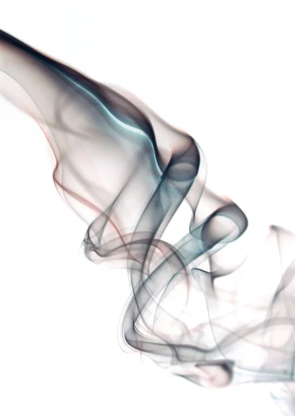 Fumo Azul Laranja Sobre Fundo Branco — Fotografia de Stock