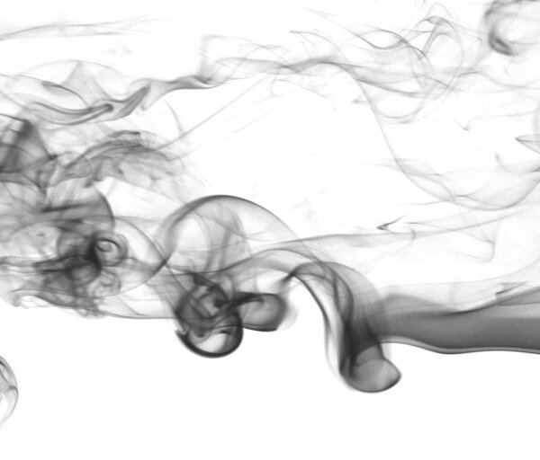 Abstract black smoke on white background