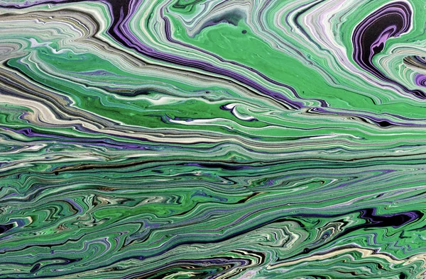 Marbled Green Golden Abstract Background Liquid Marble Pattern — Stock Photo, Image