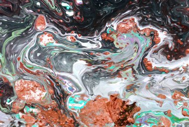 Mermer yeşil ve altın soyut arka plan. Sıvı mermer desen