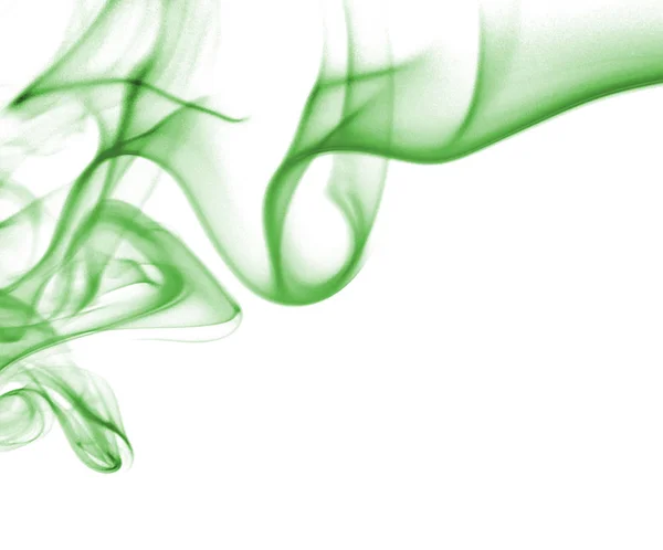 Fumo Verde Fundo Branco — Fotografia de Stock