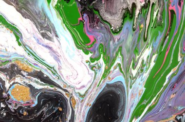 Mermer akrilik arka plan. Doğal yeşil Ebru sanat doku. Altın glitter.