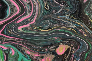 Mermer akrilik arka plan. Doğal yeşil Ebru sanat doku. Altın glitter.