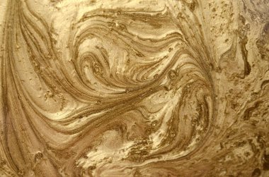 Kırmızı ve altın sıvı doku. Elle çizilmiş Ebru arka plan. Mürekkep mermer soyut desen