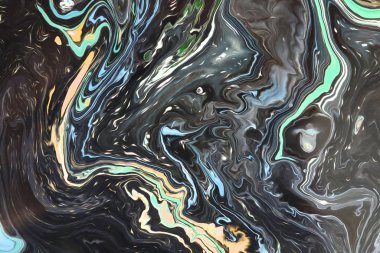 Mermer soyut akrilik zemin. Mermer çizim dokusu. Dalgalanma şablonu. Altın tozu.