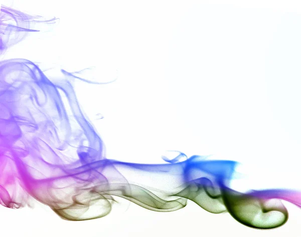 Gekleurde Rook Geïsoleerd Witte Achtergrond — Stockfoto
