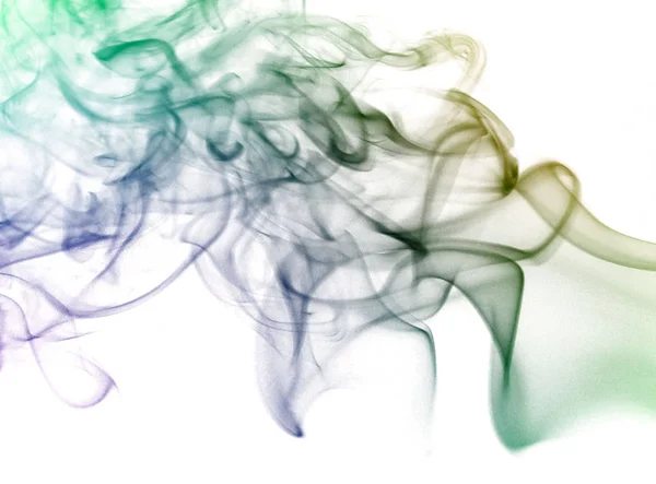 Welle Und Rauch Verschiedenen Farben Isoliert Auf Weiß — Stockfoto
