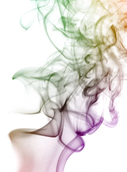 Κύμα Και Καπνό Των Διαφορετικών Χρωμάτων Που Απομονώνονται Λευκό — Φωτογραφία Αρχείου