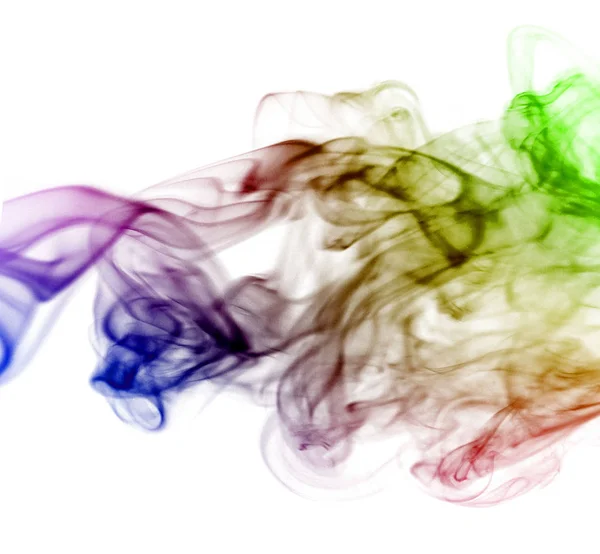 Ola Humo Diferentes Colores Aislados Blanco — Foto de Stock