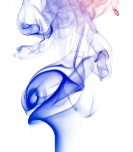 Wave Smoke Different Colors Isolated White — Stock Photo, Image