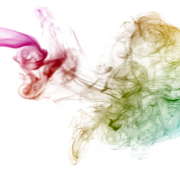 Κύμα Και Καπνό Των Διαφορετικών Χρωμάτων Που Απομονώνονται Λευκό — Φωτογραφία Αρχείου