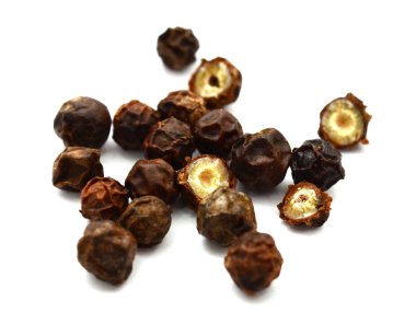 Beyaz Askılı görünümü üzerinde siyah peppercords