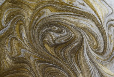 -Mavi ve altın sıvı doku. Elle çizilmiş Ebru arka plan. Mürekkep mermer soyut desen