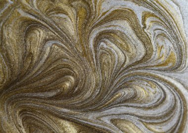 -Mavi ve altın sıvı doku. Elle çizilmiş Ebru arka plan. Mürekkep mermer soyut desen