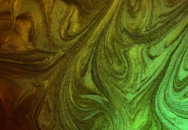 Marmer Abstracte Acryl Achtergrond Natuur Groene Marmerende Kunstwerk Textuur Gouden — Stockfoto