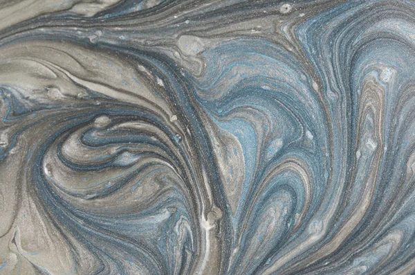 Marmer Abstracte Acryl Achtergrond Blauwe Marmerende Kunstwerk Textuur Agaat Rimpel — Stockfoto