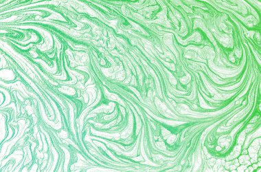 Yeşil ve altın ebru deseni. Altın toz mermer sıvı doku.