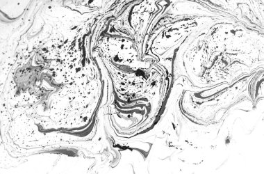 Siyah ve beyaz sıvı doku, suluboya el çizilmiş mermer çizim, soyut arkaplan 