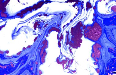 Altın Ebru doku tasarım. Mavi ve altın mermer desen. Sanat sıvı. 