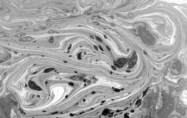 Siyah ve beyaz sıvı doku, suluboya el çizilmiş mermer çizim, soyut arkaplan 