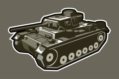 II. Dünya Savaşı Alman orta tank vektör çizimi