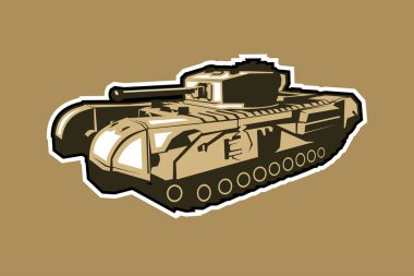 İngiliz İkinci Dünya Savaşı ağır tank vektör çizimi