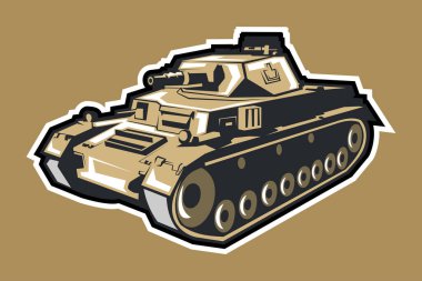 II. Dünya Savaşı Alman orta tank vektör çizimi