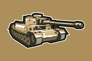 2. Dünya Savaşı Alman ağır tank vektör çizimi