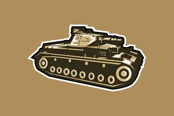 Deutsches Medium Panzer Vektor Illustration Aus Dem Zweiten Weltkrieg — Stockvektor