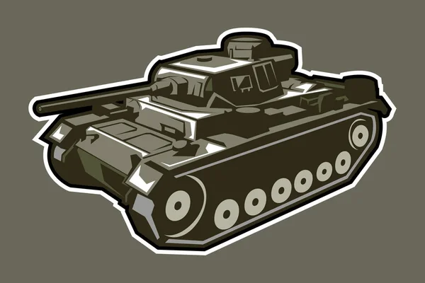 Deutsches Medium Panzer Vektor Illustration Aus Dem Zweiten Weltkrieg — Stockvektor