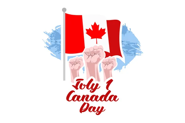 Luglio Happy Canada Day Vector Illustration Adatto Biglietto Auguri Poster — Vettoriale Stock