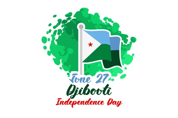 Juni Självständighetsdagen Djibouti Vektor Illustration Lämplig För Gratulationskort Affisch Och — Stock vektor